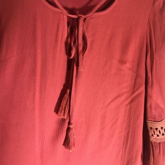 Boho Orange Shift Dress - Picture 3 of 8